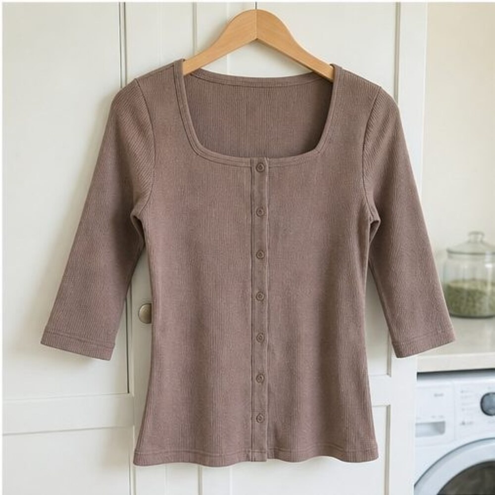 Taupe Lace Trim Top